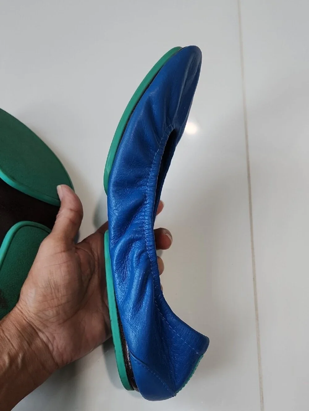 Tieks Blue Leather Ballet Flats